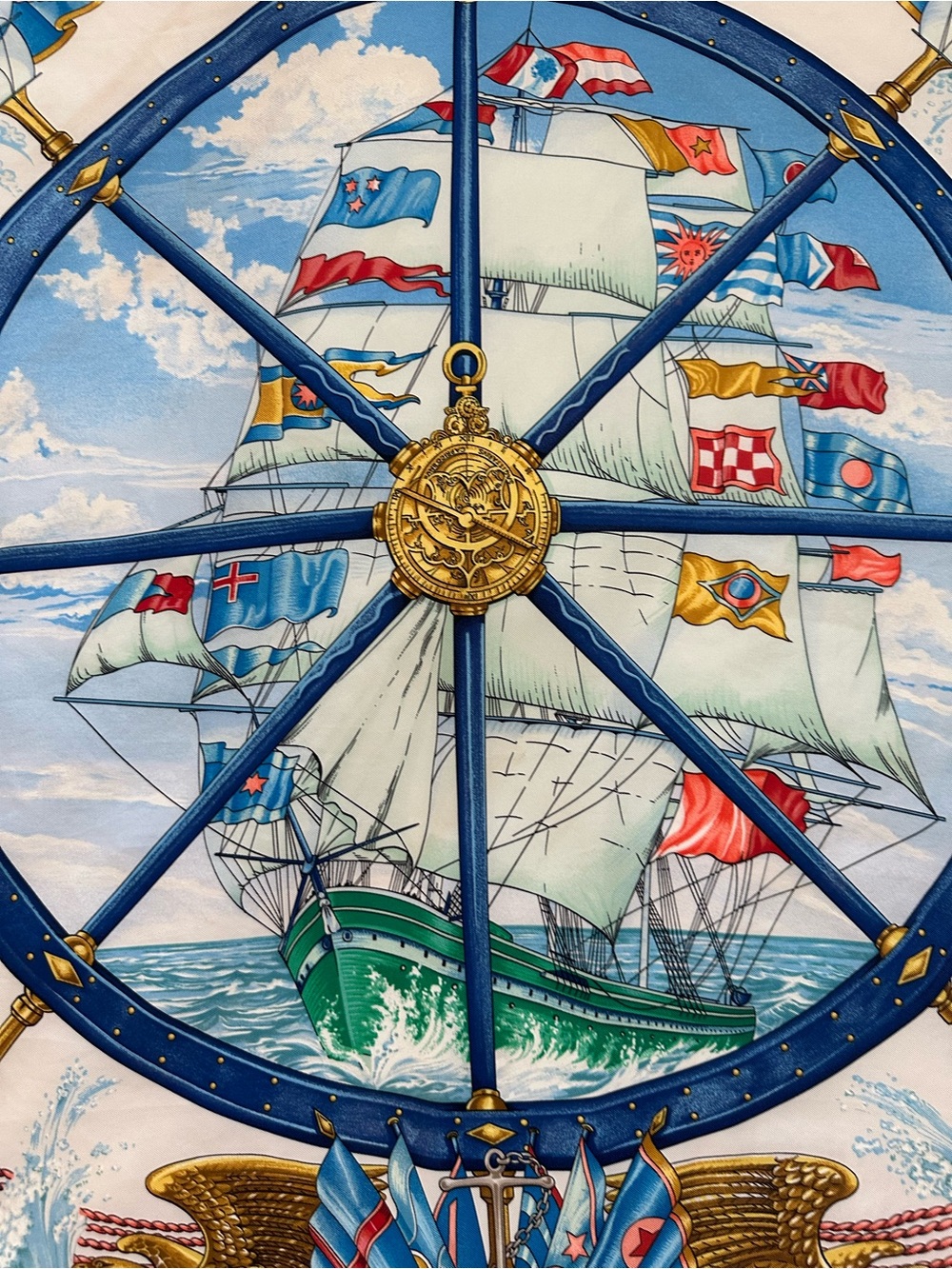 Hermes “Vive le Vent” Silk Scarf Carre 90cm. Vince Le Vent “Blow Into the Wind” - Picture 7 of 16